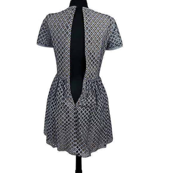 * Michael Kors Italy Dress Size 6 Fit and Flare Mini Dress Blue Runway Couture - Picture 4 of 15